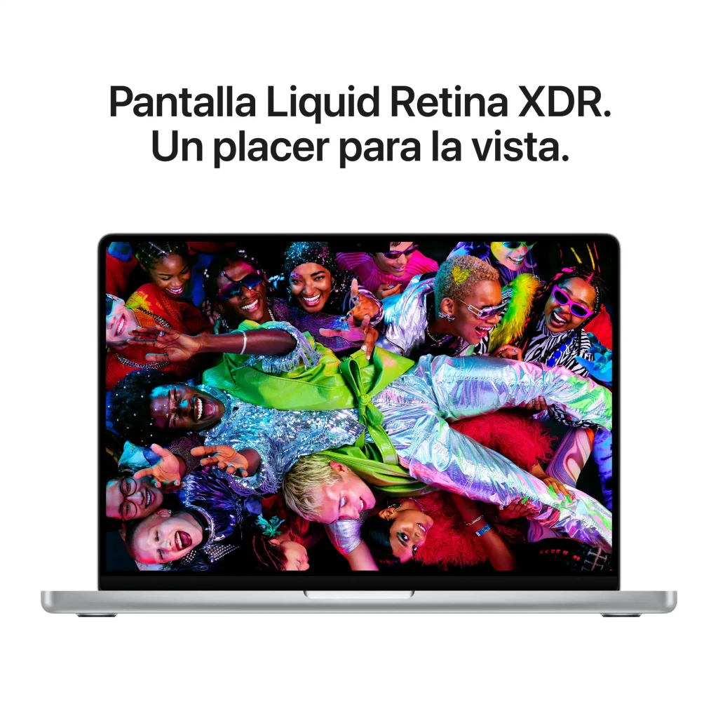 Portátil Apple MacBook Pro 14 polegadas M5 Pro 24GB/2TB SSD 14,2 polegadas macOS Tahoe Prata, vista frontal: ecrã Liquid