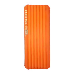 Matelas Gonflable Flextail Zero Mattress R05 Regular L Orange, détail: surface supérieure avec canaux parallèles et logo
