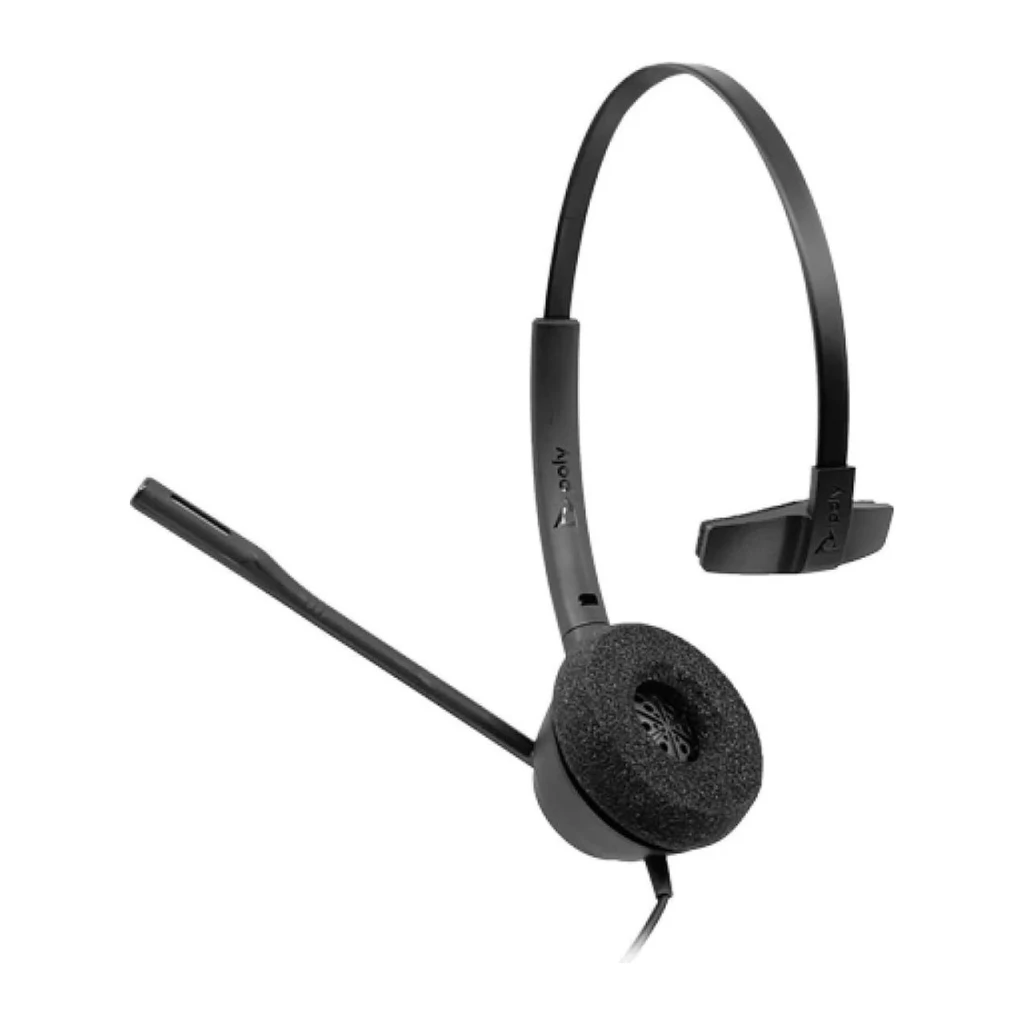 Casque Poly EncorePro 310 USB-A Mono Réduction de bruit Serre-tête USB Type A Noir, détail: microphone boom, coussin