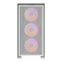 Caixa PC Darkflash DRX70 Mesh Vidro Temperado ATX/mATX/ITX Branco, frontal: painel mesh com 3 ventoinhas ARGB rosa visíveis