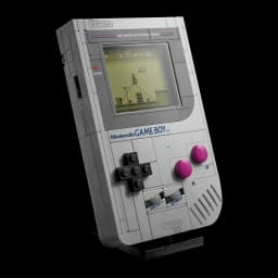 Set de construção LEGO Super Mario Game Boy 72046 421 peças 18+, detalhe: vista frontal em ângulo com ecrã Super Mario