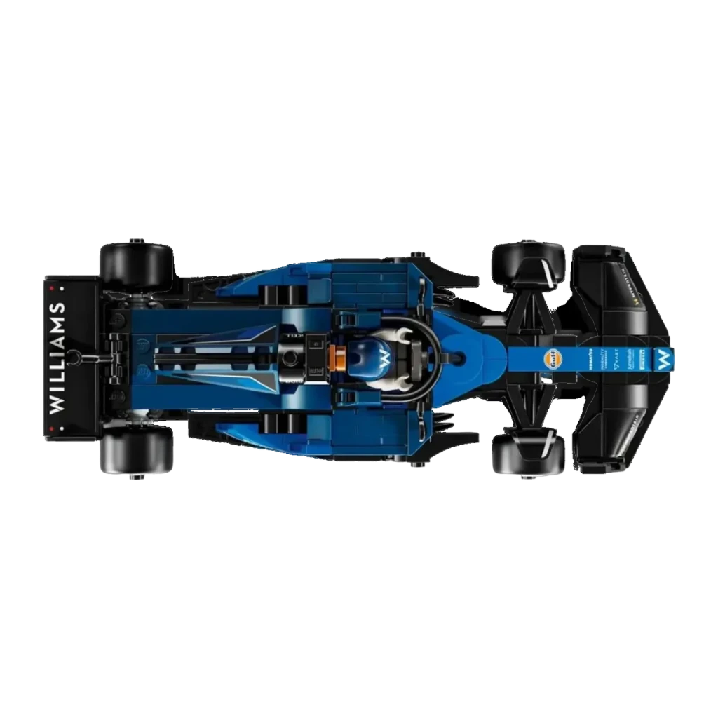 LEGO Speed Champions Williams Racing FW46 F1 77249 263 pièces 10+, détail vue du dessus: cockpit avec minifigurine, aileron