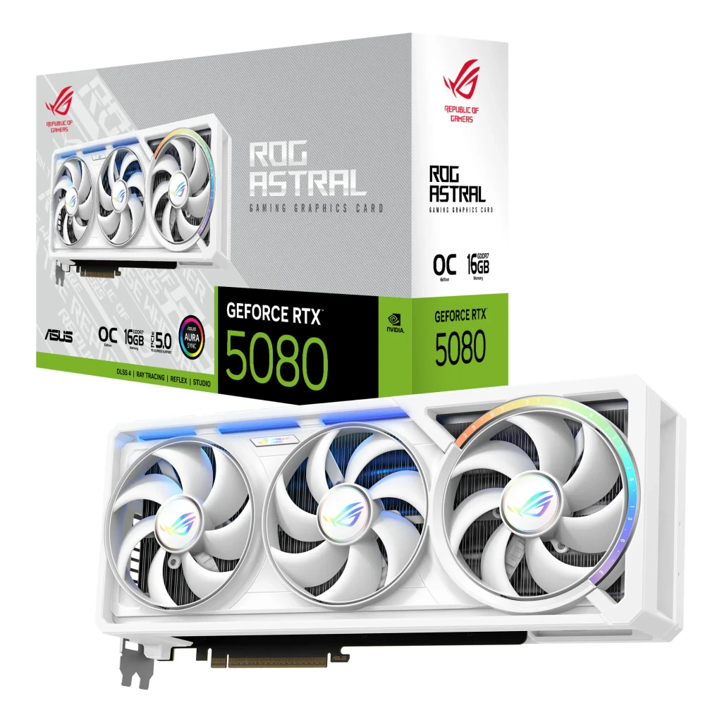 ASUS ROG Astral GeForce RTX 5080 O16G OC Edition 16GB GDDR7 Blanco