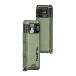 Repelente de mosquitos Flextail Max Repel S Verde, vista traseira: corpo verde com grelha difusora preta e logo Flextail