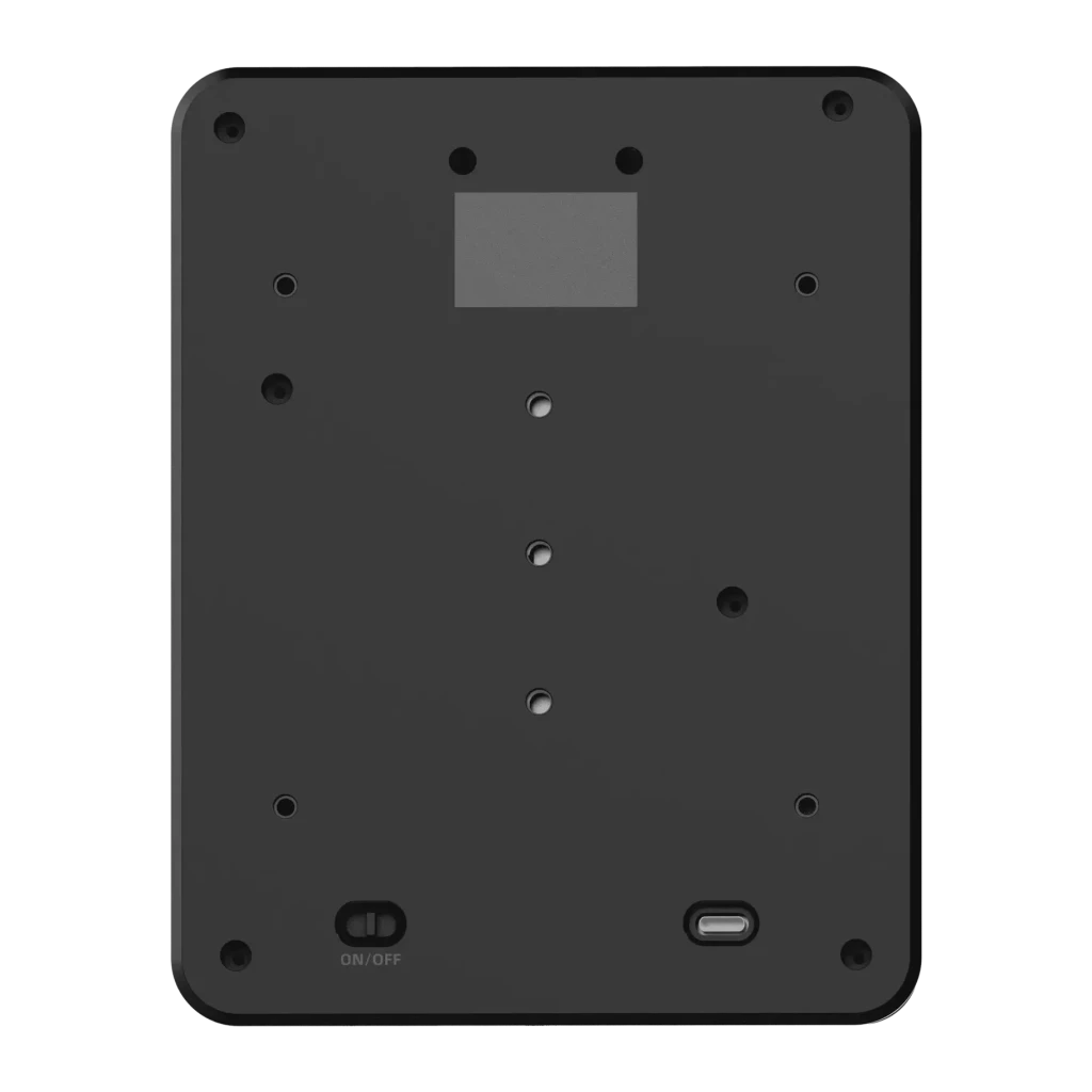 Panel de Boutons PXN CB1 RGB 7 effets 184x144x78,5mm Noir, vue arrière: base noire avec interrupteur ON/OFF et port USB-C