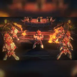 Videojuego Capcom Monster Hunter Stories 2: Wings of Ruin Nintendo Switch, en uso: escena de combate con guerreros