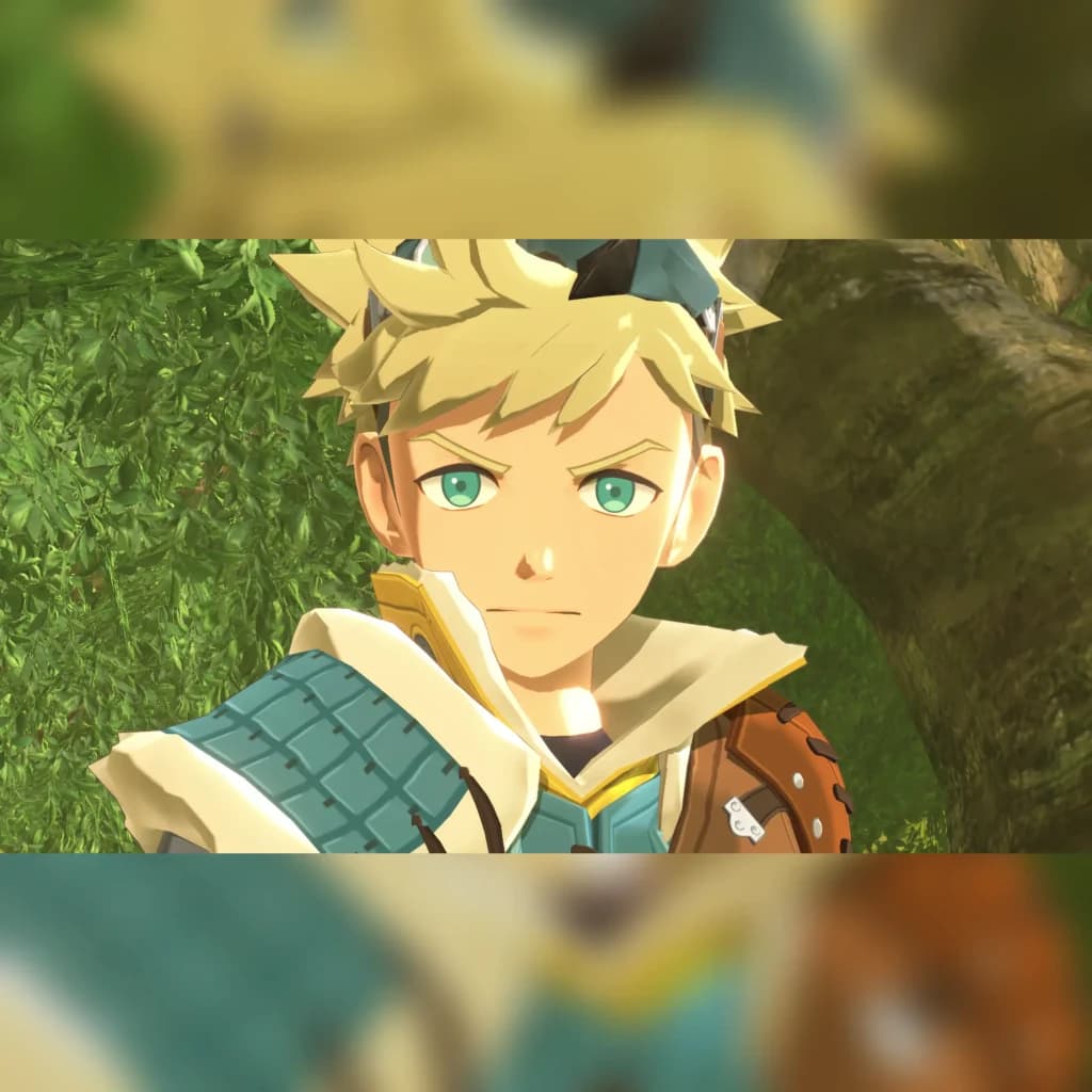 Videojuego Capcom Monster Hunter Stories 2: Wings of Ruin Nintendo Switch, en uso: primer plano del protagonista rubio