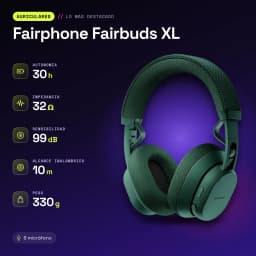 Auriculares Fairphone Fairbuds XL Cancelación de Ruido Diadema Bluetooth 5.1 Verde - características