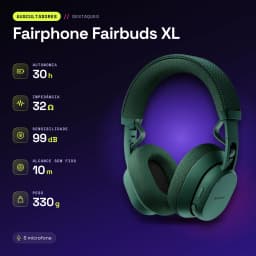 Auriculares Fairphone Fairbuds XL Cancelación de Ruido Diadema Bluetooth 5.1 Verde - características