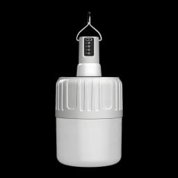 Lanterna de campismo SUPERFIRE Solar e Micro USB 500lm Branco T26-S, vista frontal: corpo cilíndrico branco, painel
