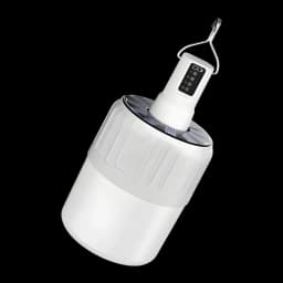 Lanterna de campismo SUPERFIRE Solar e Micro USB 500lm Branco T26-S, detalhe: painel solar, botões de controlo e gancho