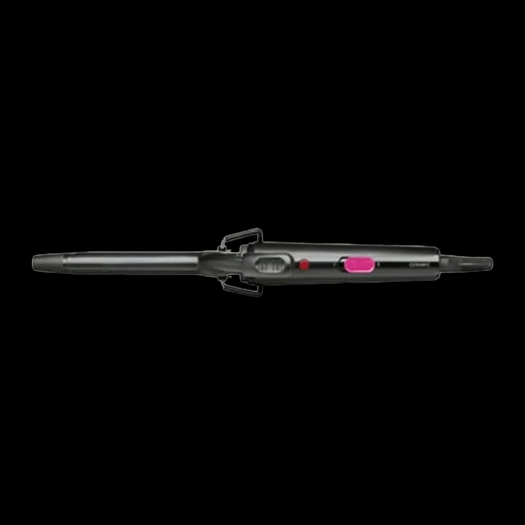 Modelador de caracóis Rowenta Rizador 25W Preto/Rosa CF2133, detalhe: vareta cónica preta com botão rosa e luz vermelha