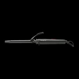 Modelador de caracóis Rowenta Rizador 25W Preto/Rosa CF2133, detalhe: barril cilíndrico, pinça e logo Rowenta visíveis
