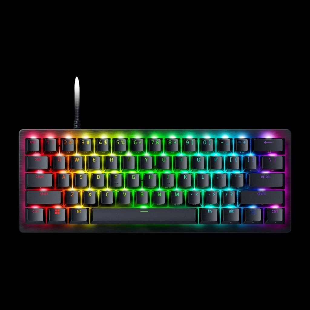 Teclado Gaming Razer Huntsman V3 Pro Mini Switch Óptico Analógico RGB Negro, vista frontal: iluminación RGB multicolor