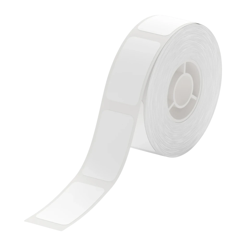 Etiquetas Térmicas Niimbot 12x22mm 260 uds Blanco T12*22-260, vista frontal: rollo de etiquetas blancas con núcleo plástico