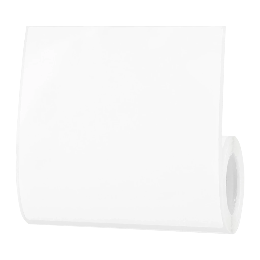 Etiquetas Térmicas Niimbot 100x100mm 75 uds Blanco T100x100-75, detalle: rollo desplegado mostrando superficie lisa y núcleo