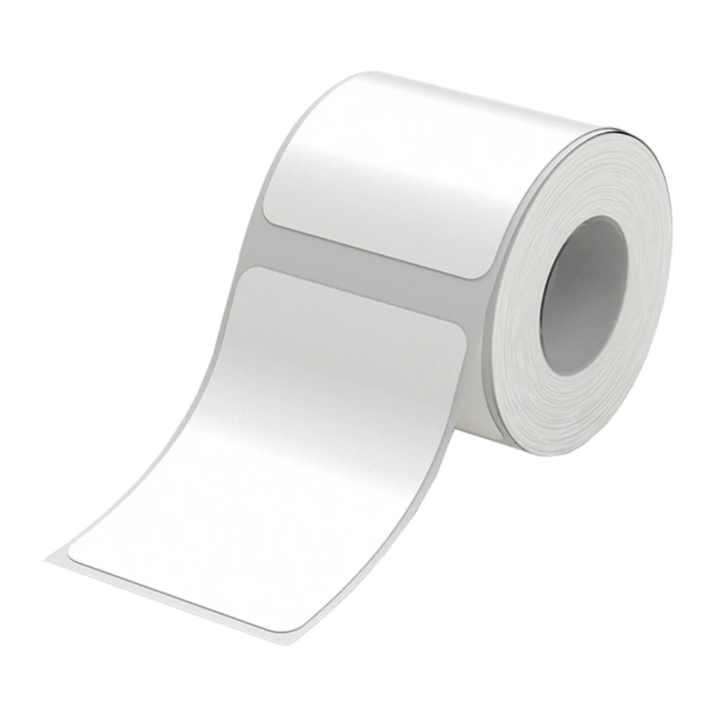 Etiquetas Térmicas Niimbot 50x70mm 110 uds Compatible B21/B31/B4 Blanco T50x70-110, detalle: rollo en ángulo mostrando