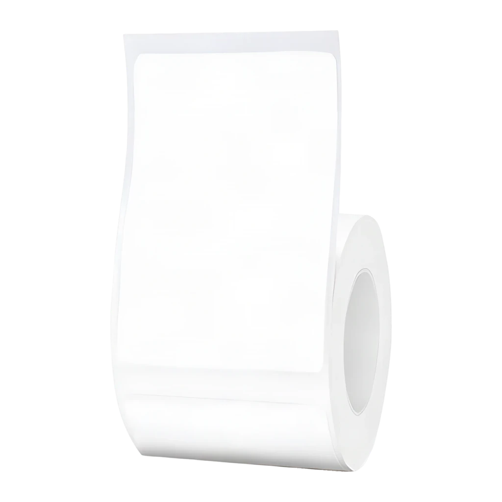 Etiquetas Térmicas Niimbot 50x70mm 110 uds Compatible B21/B31/B4 Blanco T50x70-110, detalle: rollo desplegado mostrando