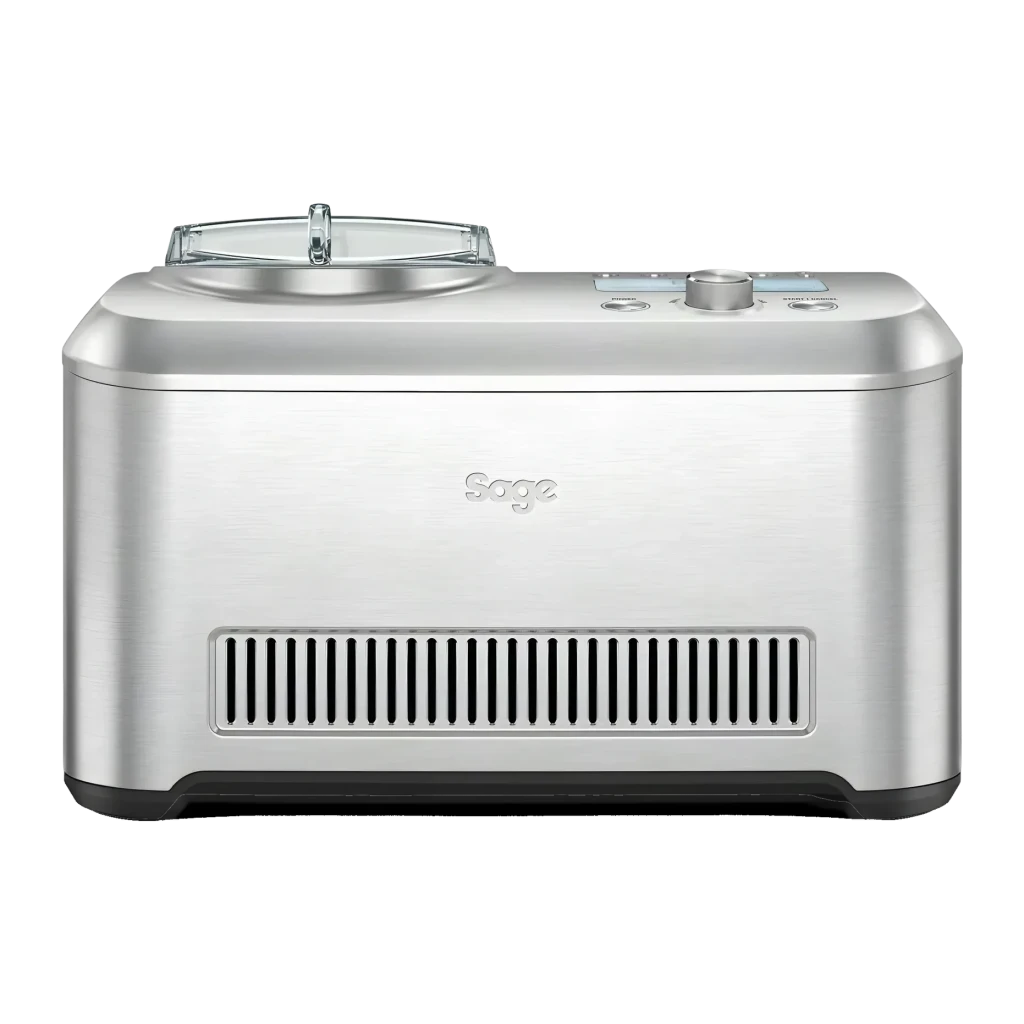 Sorbetière Sage Appliances The Smart Scoop 1L 200W Acier Inoxydable SCI600BSS2EEU1, détail: façade brossée avec logo Sage