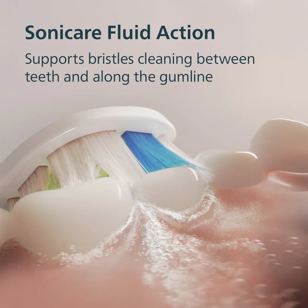Brosse à dents électrique Philips Sonicare 4100 21 Jours 2 Modes Blanc HX4042/41, détail: tête nettoyant entre les dents