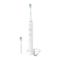 Brosse à dents électrique Philips Sonicare 4100 21 Jours 2 Modes Blanc HX4042/41, vue avant: manche, tête de rechange
