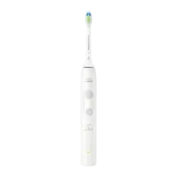 Brosse à dents électrique Philips Sonicare 4100 21 Jours 2 Modes Blanc HX4042/41, vue de face: manche blanc avec boutons