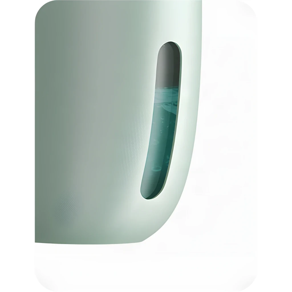 Irrigador dentário Oclean AirPump A10 Sem Fios Bateria recarregável Verde, detalhe lateral: janela transparente