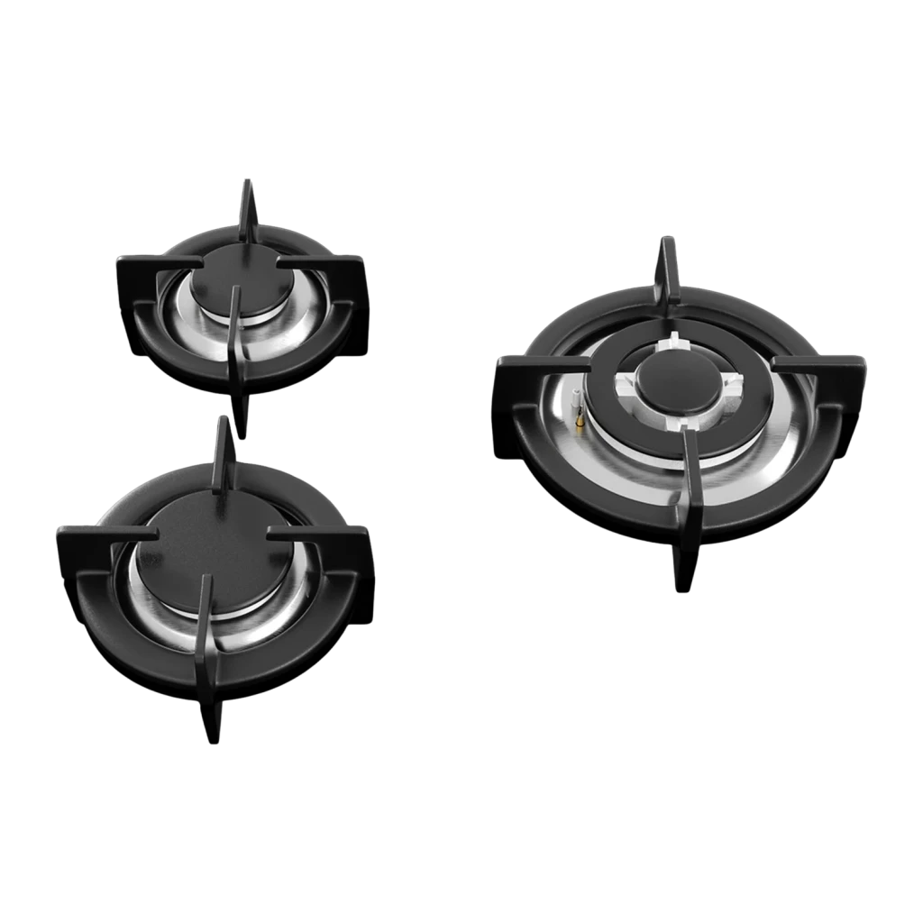 Placa de cocina IsEasy MGBG-603S2R 3 hornillos de gas 7.75 kW vidrio templado - Imagen 2