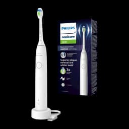 Brosse à Dents Électrique Philips Sonicare Series 5300 21 jours 1 Mode Blanc HX7108/01, vue principale: brosse avec base USB