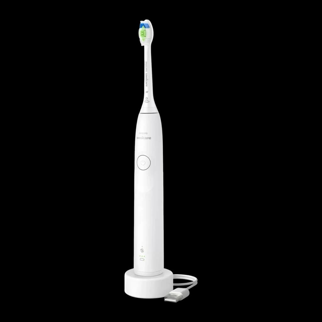 Brosse à Dents Électrique Philips Sonicare Series 5300 21 jours 1 Mode Blanc HX7108/01, vue de face: manche blanc
