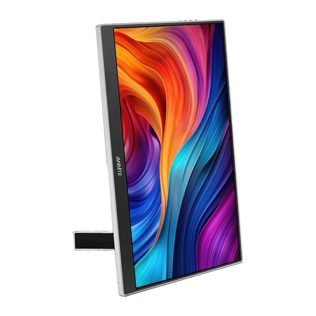 Écran Portable ANMITE 14 pouces WUXGA 1920x1200 IPS 100% sRGB 60Hz Gris A140W04, détail: vue latérale en vertical avec écran