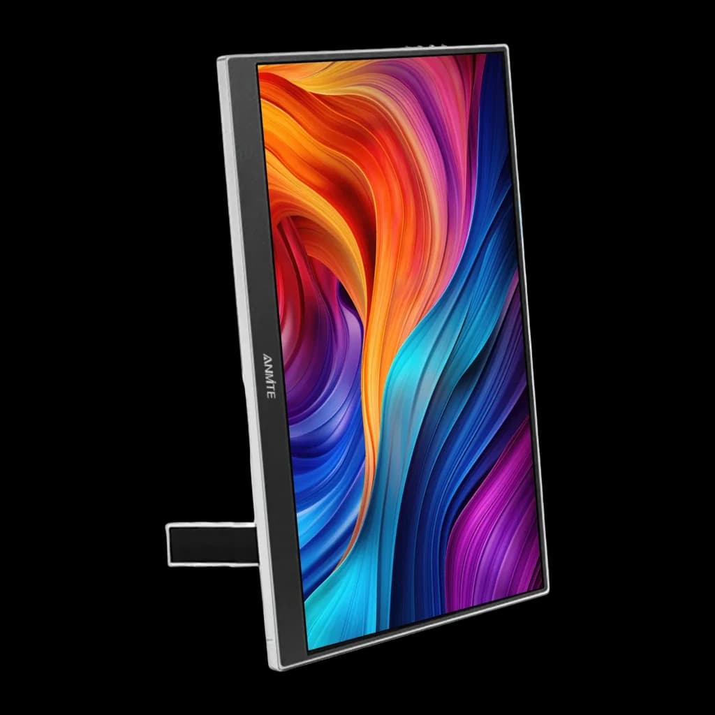 Écran Portable ANMITE 14 pouces WUXGA 1920x1200 IPS 100% sRGB 60Hz Gris A140W04, détail: vue latérale en vertical avec écran