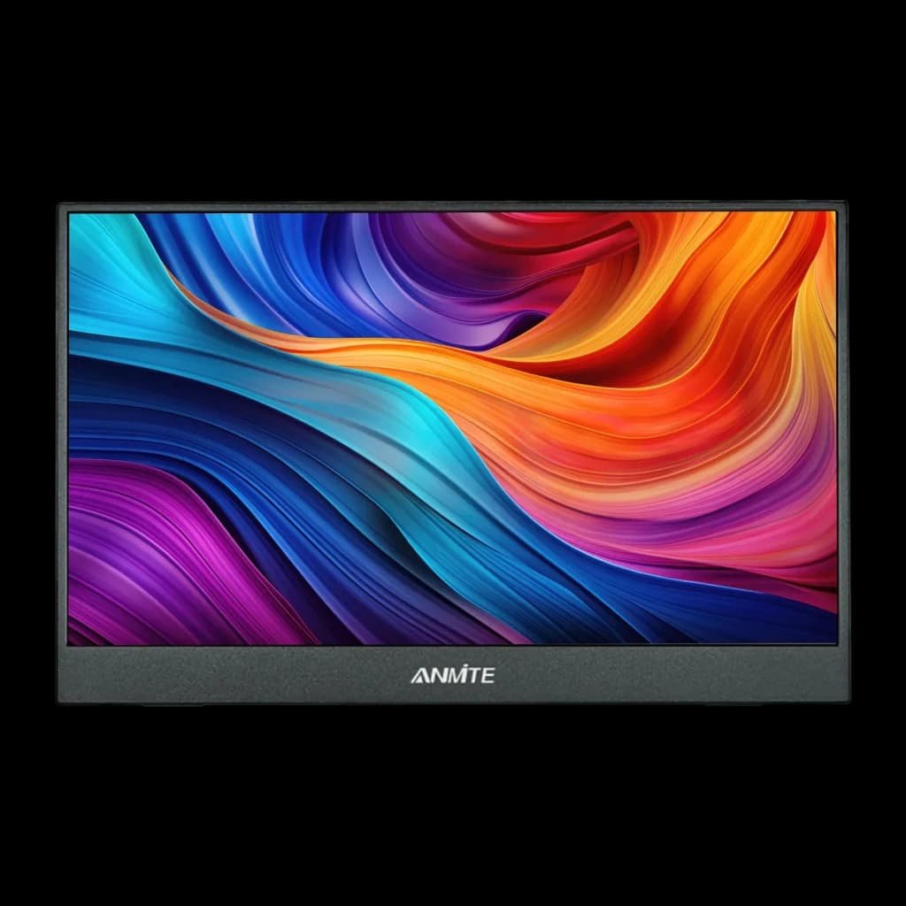 Écran Portable ANMITE 14 pouces WUXGA 1920x1200 IPS 100% sRGB 60Hz Gris A140W04, détail: face avant avec image de vagues