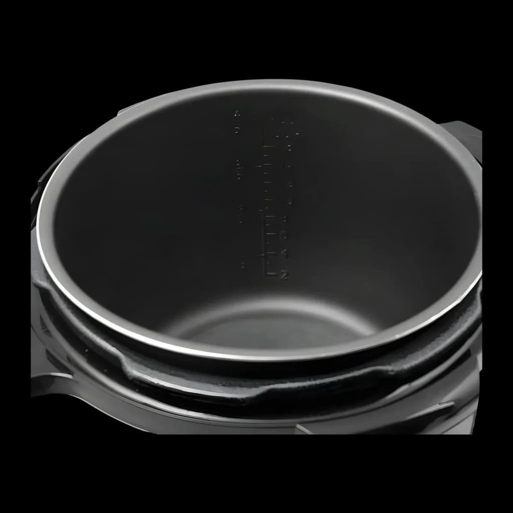 Cocotte-minute électrique Orbegozo HPE 8075 8L 1400W Noir/Acier inoxydable, détail: cuve intérieure antiadhésive