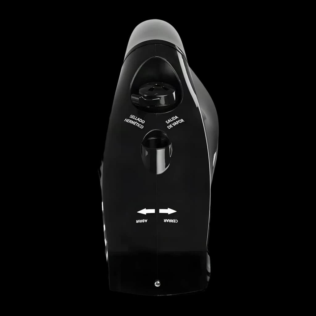 Cocotte-minute électrique Orbegozo HPE 8075 8L 1400W Noir/Acier inoxydable, détail: valve de fermeture hermétique et sortie