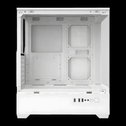 Caixa PC Darkflash C365 Vidro Temperado 270° ATX/M-ATX/ITX Branco, detalhe: interior branco com bandejas modulares, suportes
