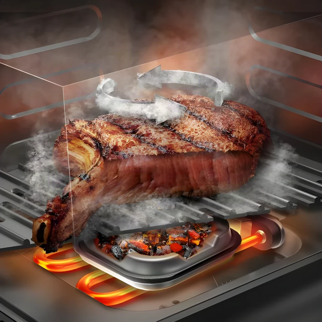Fritadeira de ar Cecotec Cecofry&Grill Smokin' 8500 8,5L 2200W 10 programas Preto/Castanho, interior: costela grelhada
