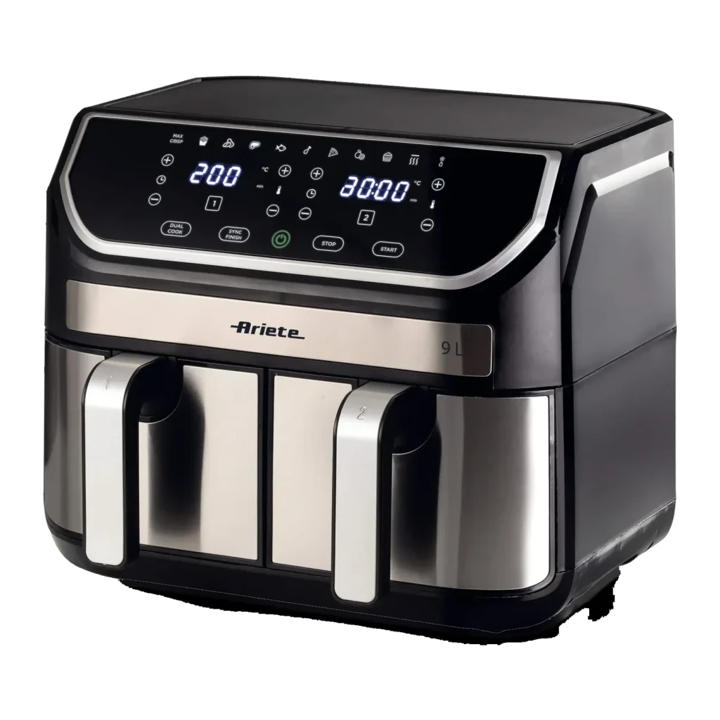 Freidora de aire Ariete Dual Metal 9L Doble cesta 2x4,5L 2100W Negro 4625/00