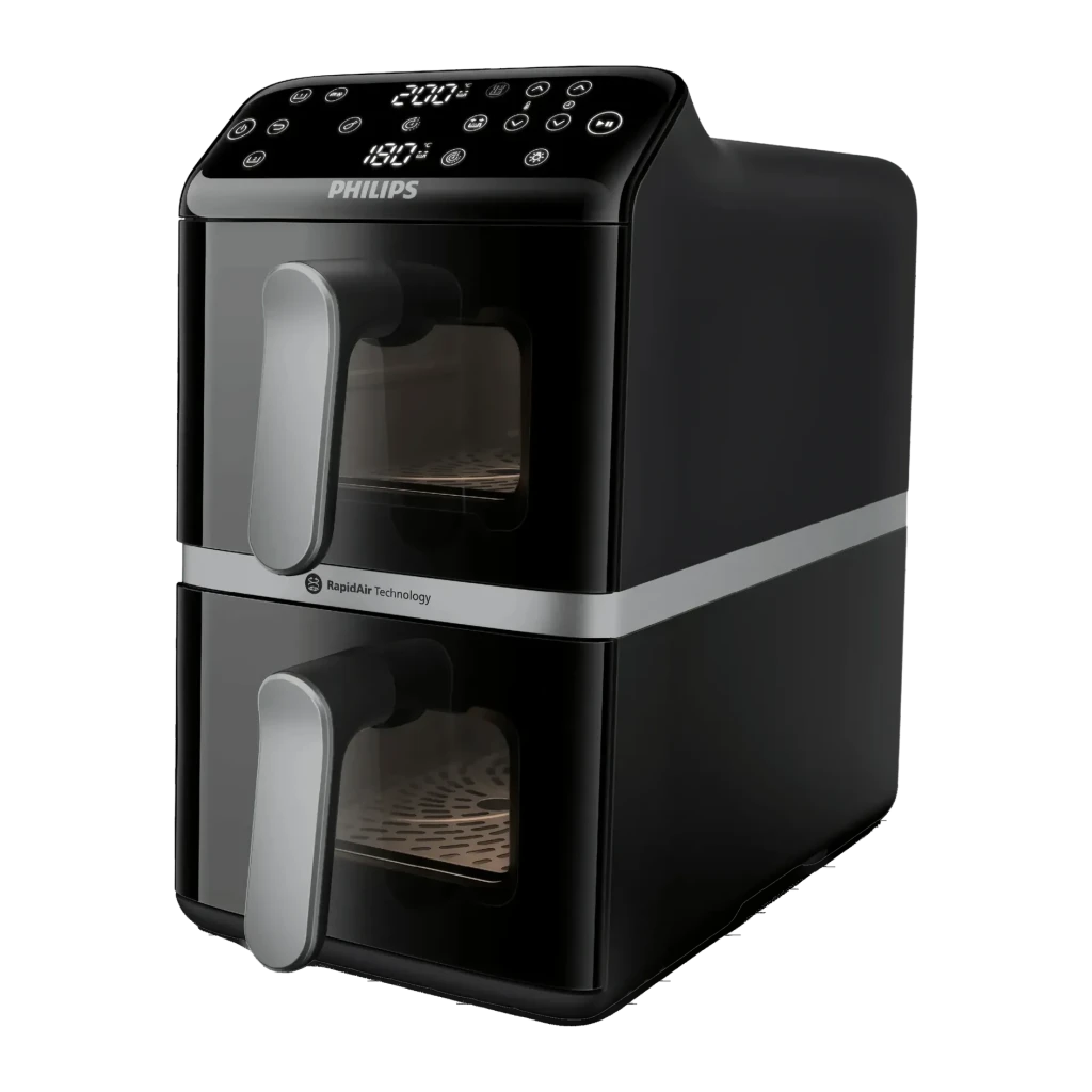 Freidora de Aire Philips Airfryer 10L Doble Cesta 2750W Negro NA461/00