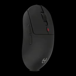 Souris Gaming Krom Klever Sans Fil 10000 DPI Noir, vue latérale: boutons latéraux, molette et LED rouge DPI visibles