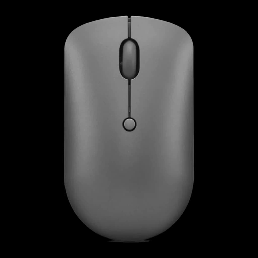 Ratón Lenovo 540 Gris Inalámbrico Ergonómico, vista superior: rueda de scroll y botón central visibles sobre cuerpo