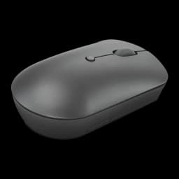 Ratón Lenovo 540 Gris Inalámbrico Ergonómico, vista superior en ángulo: perfil redondeado, rueda central y logo Lenovo