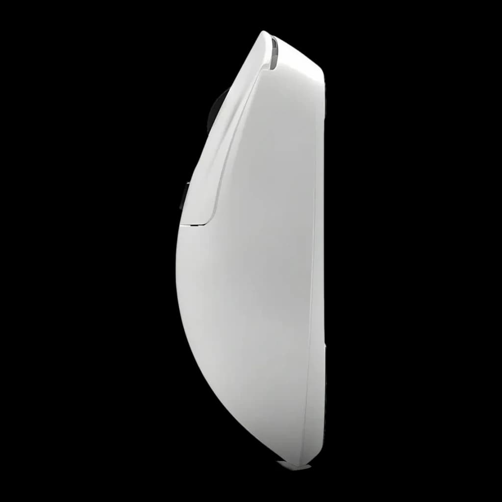Souris Gaming Krom Klever Sans Fil 10000 DPI Blanc, vue latérale: profil ergonomique, molette et bouton latéral visibles