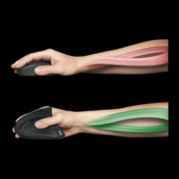 Souris Subblim Glide Vertical Ergo Dual Noir Sans Fil Silencieuse, comparaison ergonomique: prise à plat avec tension