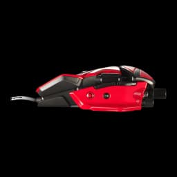Ratón Gaming Mad Catz R.A.T. 8+ Advanced 20000 DPI RGB Negro, vista lateral: perfil rojo y negro con botones laterales