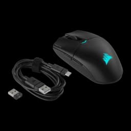 Ratón Gaming Corsair Katar Elite Wireless Inalámbrico 26000 DPI RGB Negro, contenido de caja: ratón con logo RGB cyan, cable