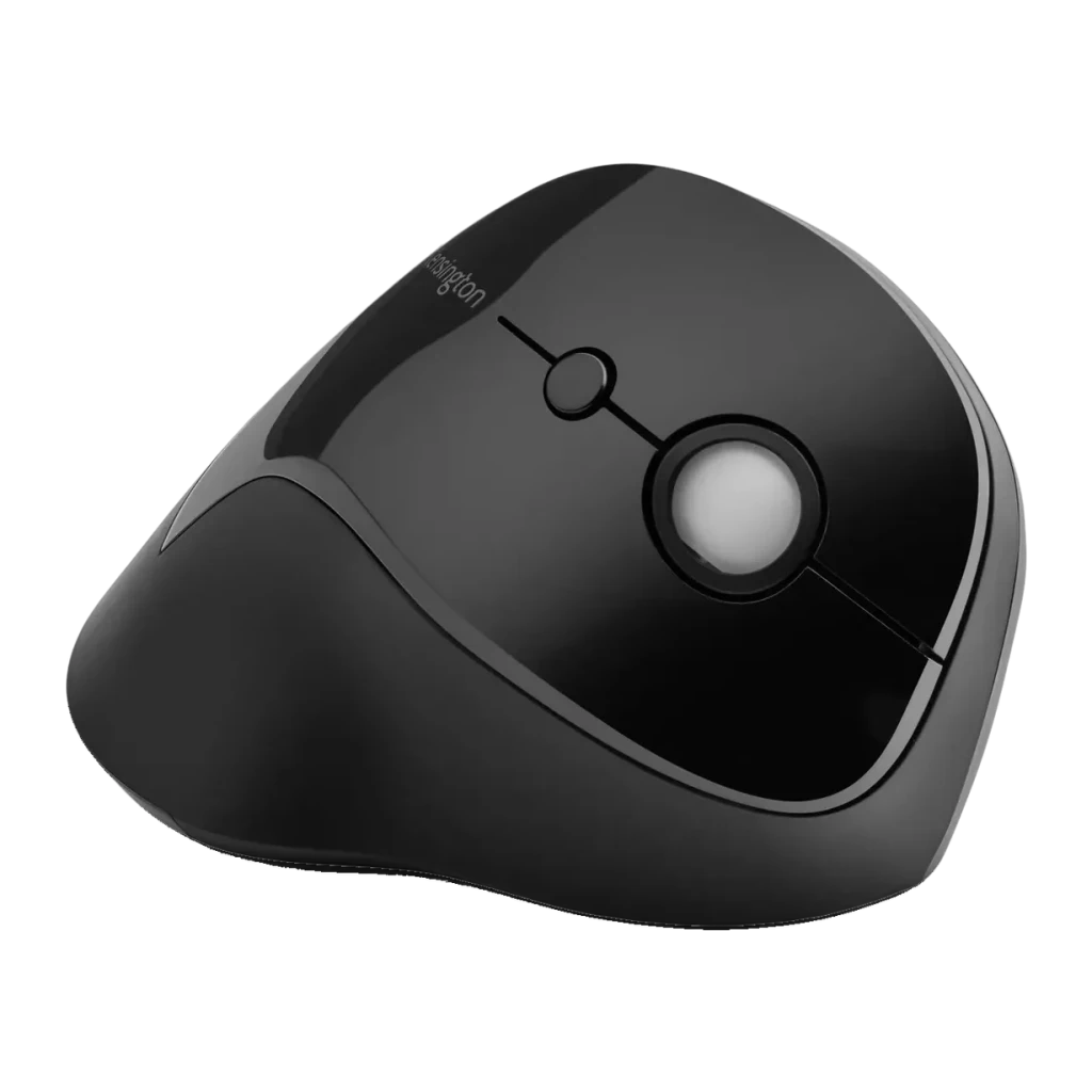 Souris Kensington Pro Fit Ergo Vertical Wireless Noir Sans Fil, vue supérieure en angle: molette et bouton central bien