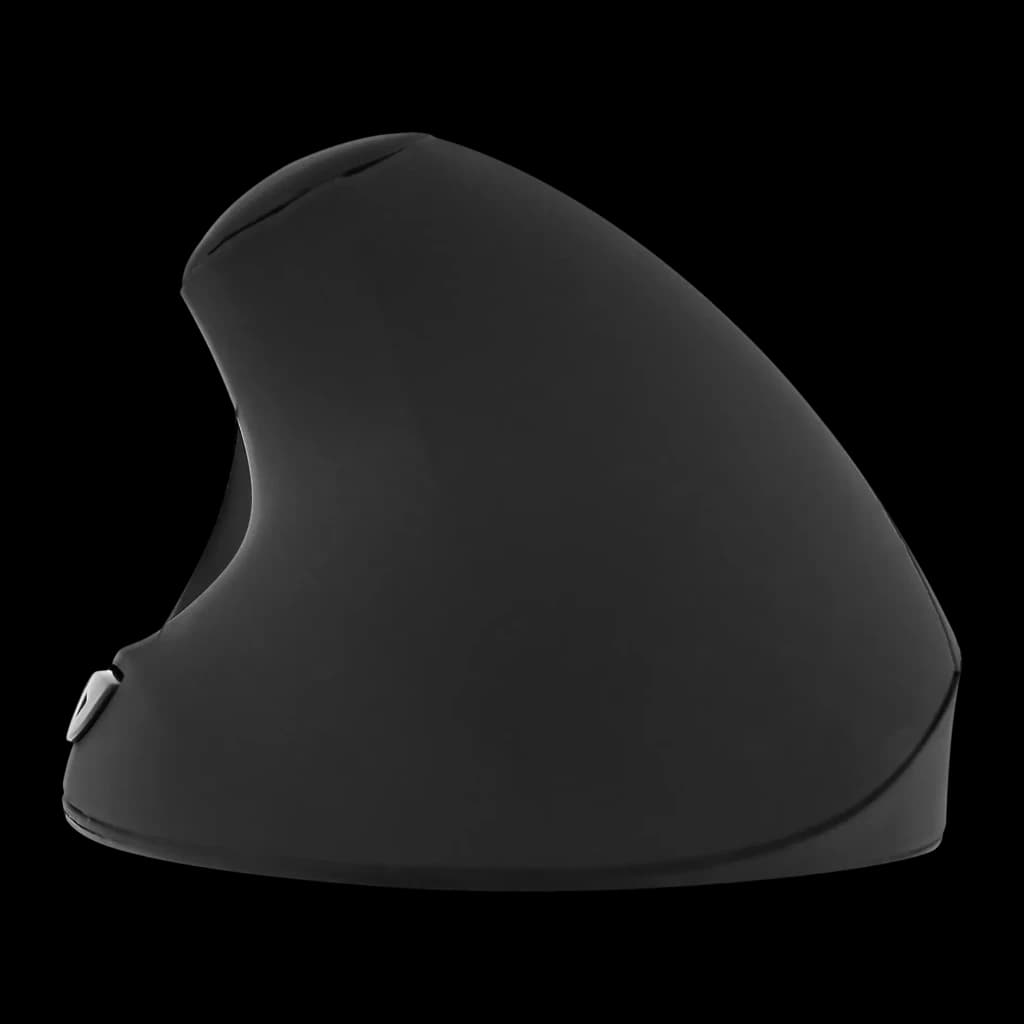 Ratón T'nB Negro Inalámbrico Ergonómico Vertical MWERGOVMN, lateral: perfil vertical con botones laterales plateados