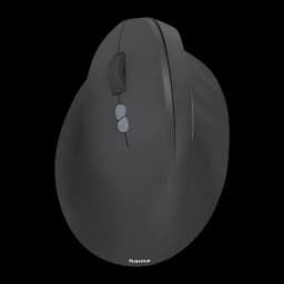 Rato Hama Preto Sem Fios Vertical Ergonómico EWM-500L, vista lateral: forma vertical com roda, botões laterais e logótipo
