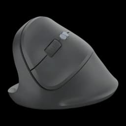 Rato Hama Preto Sem Fios Vertical Ergonómico EWM-500L, vista lateral: roda de scroll e botões superiores visíveis